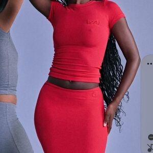 Body by Raven Tracy ribbed red tee. size XS